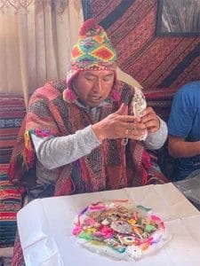 Despacho ceremony with Andean teacher Puma Fredy Quispe Singona